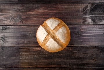 Bread on a wood table / background