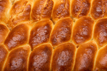 Russian cakes close-up. Cooking and Baking Homemade Baking. Concept of wheat ears cereal products.
