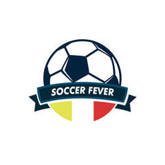 Soccer Fever Ball Ribbon Football Club Emblem