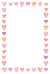 ハートのフレーム　暖色　縦