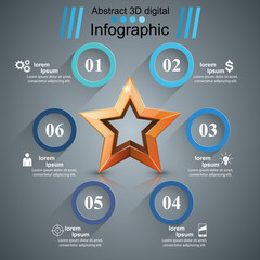 3D realistic winner icon - business infographic. Vector eps 10