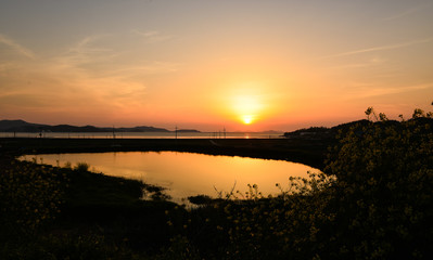 Obraz premium 아름다운 일몰 풍경