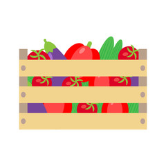 vegetables crate and Wooden boxes