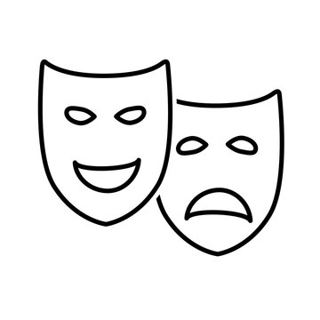 Sad and Happy Theatrical Drama and Comedy Masks