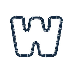 W Pipe Letter Logo Icon Design