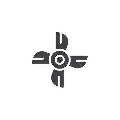 Ship engine propeller vector icon. filled flat sign for mobile concept and web design. Boat propeller simple solid icon. Symbol, logo illustration. Pixel perfect vector graphics © alekseyvanin