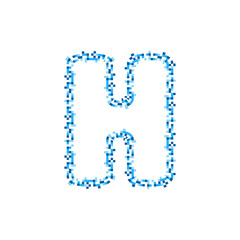 H Pixel Letter Logo Icon Design