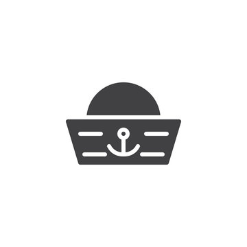 Sailor hat vector icon. filled flat sign for mobile concept and web design. Forage-cap simple solid icon. Symbol, logo illustration. Pixel perfect vector graphics