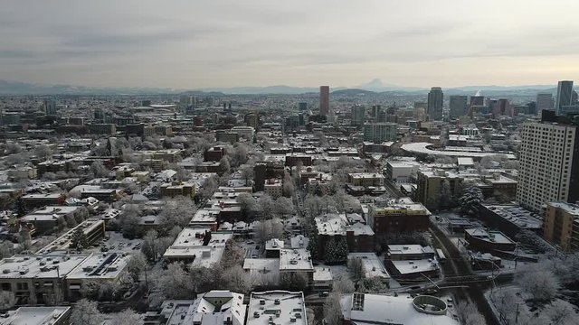 Portland Oregon in snow