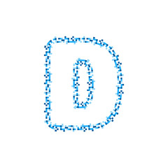 D Pixel Letter Logo Icon Design