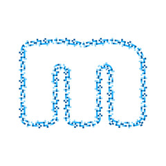 M Pixel Letter Logo Icon Design