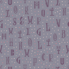 Seamless pattern from the Latin alphabet, can be used for wallpaper, wrapping paper, teaching children.
