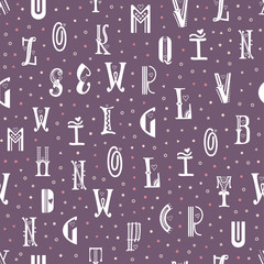 Seamless pattern from the Latin alphabet, can be used for wallpaper, wrapping paper, teaching children.