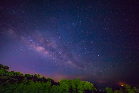 Dark Sky Certification Milky way on over Doi Inthanon the highest mountain of Thailand in Chiang Mia province. Many tourists will visit beautiful scenery of sunrise and mist. the weather always cool