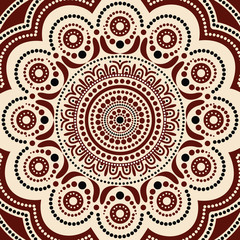 Aboriginal dot art background. Illustration based on aboriginal style of dot painting - Vector illustration
