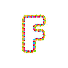 F Puzzle Letter Logo Icon Design