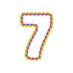 7 Puzzle Letter Logo Icon Design