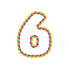 6 Puzzle Letter Logo Icon Design