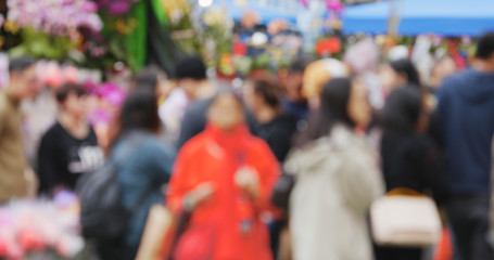 Unfocused of lunar new year market