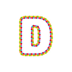 D Puzzle Letter Logo Icon Design