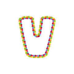 V Puzzle Letter Logo Icon Design