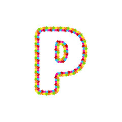P Puzzle Letter Logo Icon Design