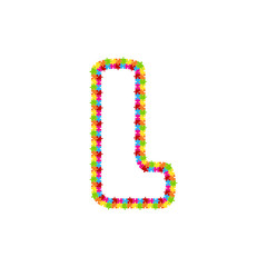 Fototapeta premium L Puzzle Letter Logo Icon Design