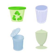 Can icon set, cartoon style