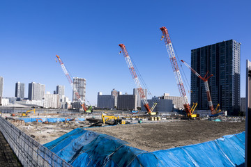 大規模建設現場　有明アリーナ　東京オリンピック競技会場　2018年