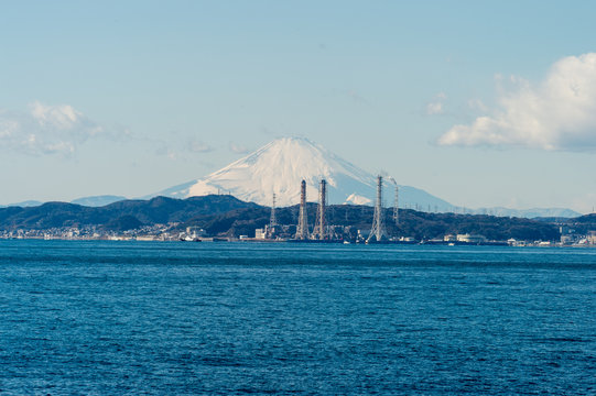 Mt,Fuji from Kimitsu City Chiba Japan
