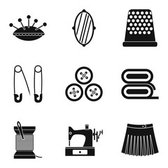 Piercing icons set, simple style