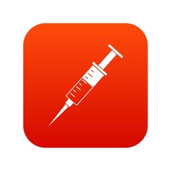 Syringe icon digital red