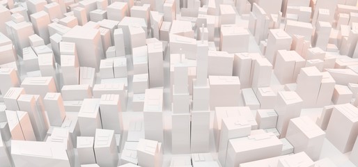 3D Rendering Of Low Poly Modern City
