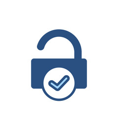 Check lock open security icon