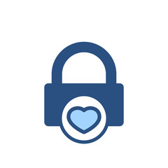 Happy lock love security icon
