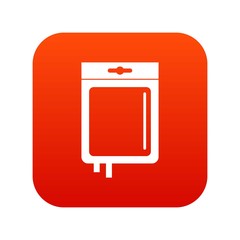 Blood transfusion icon digital red