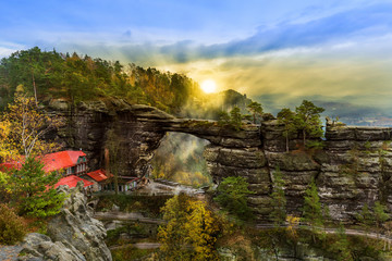 Pravcicka brana rock in Bohemian switzerland - Czech republic