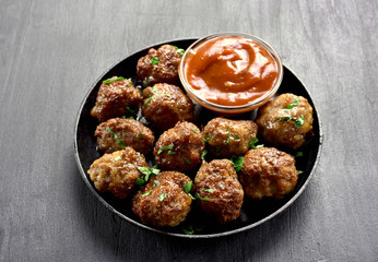 Homemade meatballs with tomato sauce