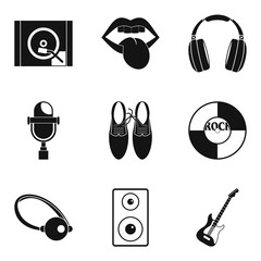 Sight icons set, simple style