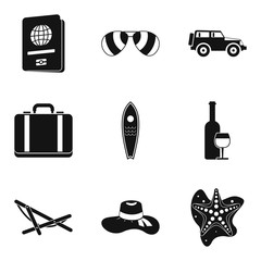 Newlywed icons set, simple style