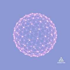 Sphere. 3d abstract composition. Futuristic technology style. Vector illustration.