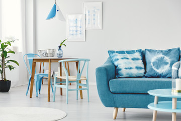 Dyed cushions in living room