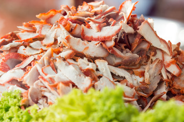 Roasted red pork :chinese food cuisine