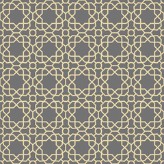 Seamless background for your designs. Modern vector golden ornament. Geometric abstract pattern