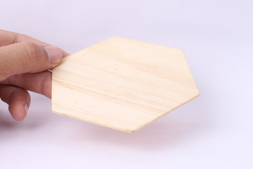 small wood plate isolate on white