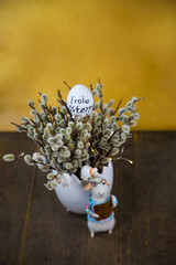 Palm kitten bouquet with sheep in the foreground
