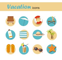 Icon set Summer Vacation and Tourism Infographic