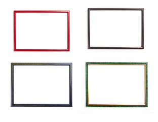 Set of frames for paintings or photographs on white background.