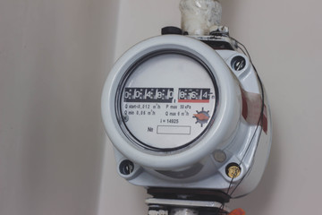 Indoor gas meter used for measuring natural gas consumption in buildings houses home