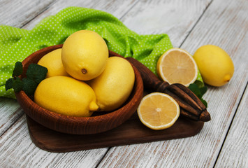 Fresh ripe lemons